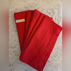 8) Sur La Table Red 100% Linen Napkins